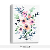 Loose watercolour painting stretched canvas print by Senay Studio