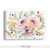 Juli artwork loose watercolour floral, stretched canvas made in Ontario Canada by Senay Studio