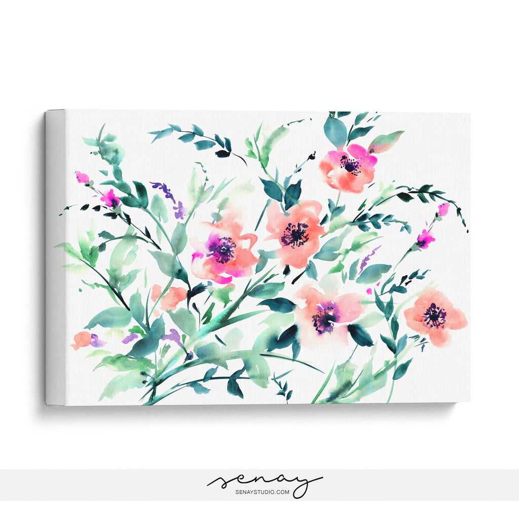 Louise floral artwork ready to hang wall art made in Ontario Canada by Senay Studio