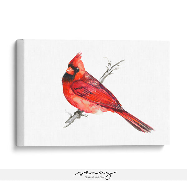 Male Cardinal artwork wall art made in Ontario Canada by Senay Studio 