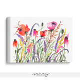 Meadow Flowers Lovely Floral canvas wall art at senaystudio.com