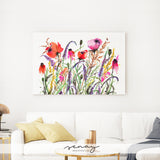 Meadow Flowers Lovely Floral canvas wall art at senaystudio.com