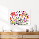 Meadow Flowers Lovely Floral canvas wall art at senaystudio.com