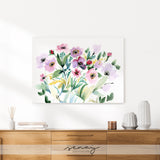 Pink Flowers artwork lovely floral canvas wall art made in Ontario Canada at senaystudio.com