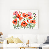 Large canvas wall artwork Red poppies by SenayStudio