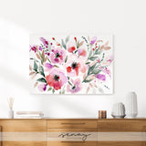 Red roses watercolour artwork lovely floral canvas wall art made in Ontario Canada at senaystudio.com