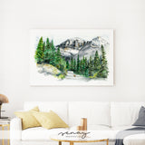 Rocky Mountains painting by Senay, wall art made in Ontario Canada senaystudio.com