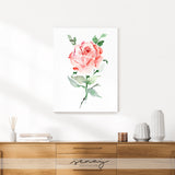 Rose watercolour painting by Senay, gallery style wall art made in Ontario Canada senaystudio.com