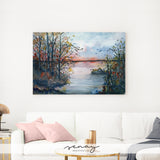 Beautiful watercolour painting by Senay, gallery style stretched canvas wall art made in Ontario Canada senaystudio.com