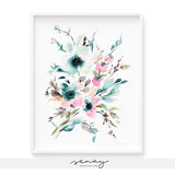 Beautiful watercolour floral art print by SenayStudio.com