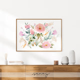 Keira Garden pink flowers watercolour painting by SenayStudio, senaystudio.com