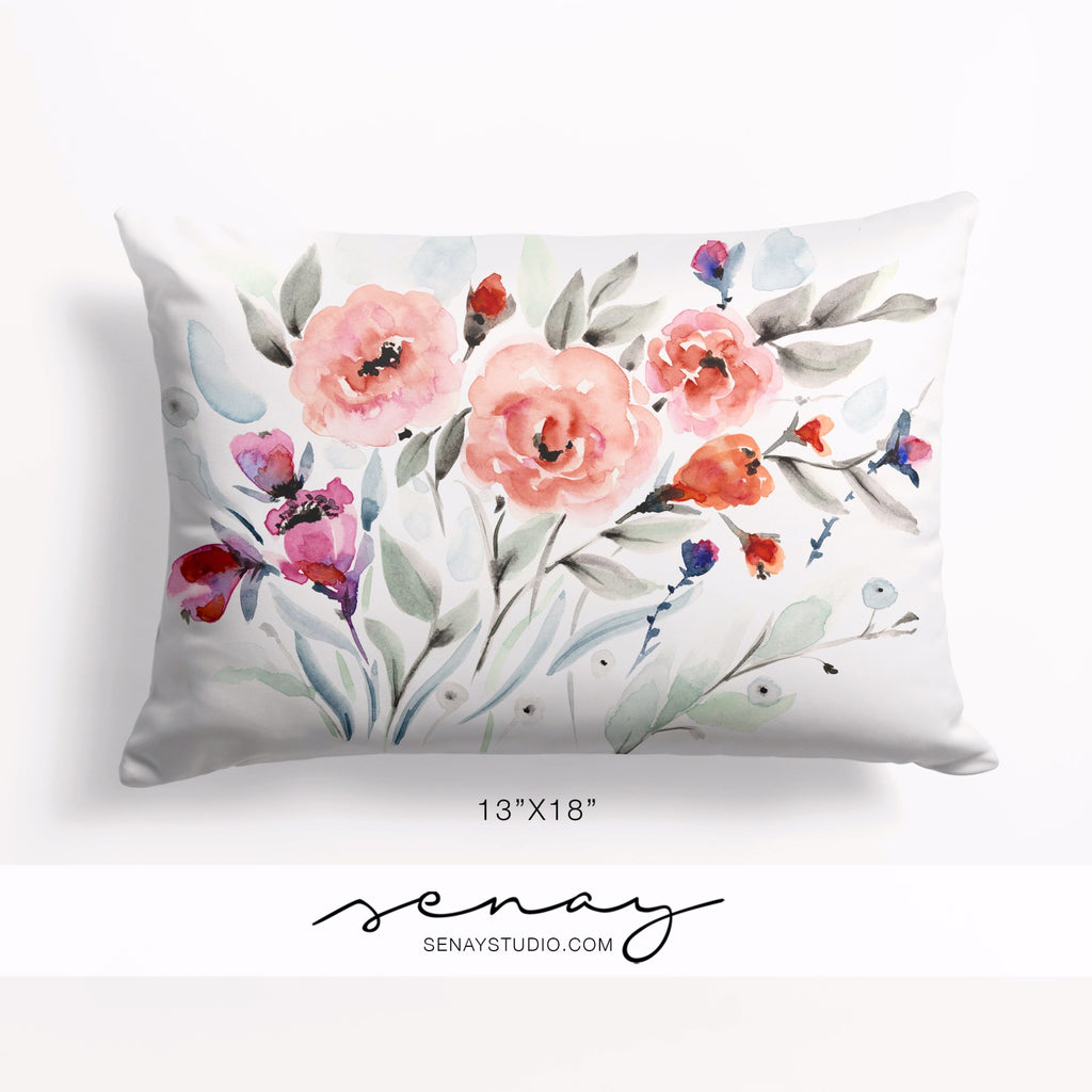 Amy watercolour pillow design by Senay Design Studio