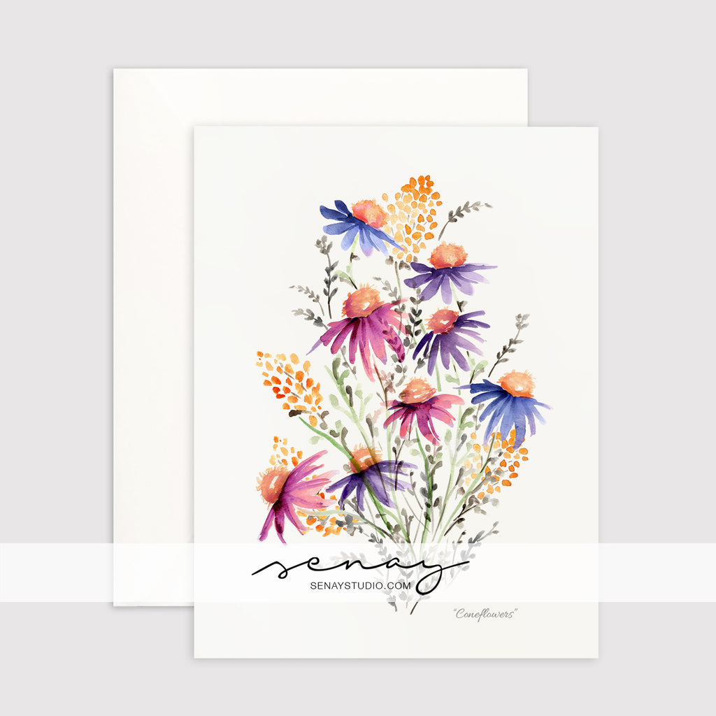 Coneflowers greeting card