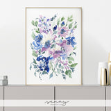 Watercolour Floral 'Breeze' Giclée Art Print by SenayStudio.com