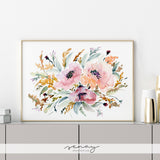 Juli Beautiful and Unique Loose Watercolour Floral Print by senaystudio.com