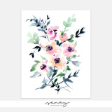 Beautiful Loose Watercolour Floral Painting by SenayStudio.com