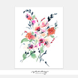 Beautiful Loose Watercolour Floral Painting Giclée Print by SenayStudio.com