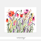 Gorgeous Meadow Flowers Loose Watercolour Artwork Giclee  at senaystudio.com