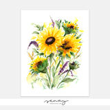 Loose Sunflowers Giclée Art Prints by SenayStudio.com