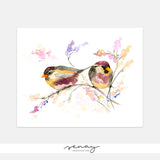 Beautiful Watercolour Birds Giclée Art Print by SenayStudio.com