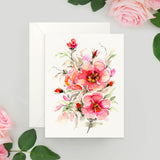 Beautiful Rosabella blank card by Senay Design Studio, floral greeting card perfect for Mother's Day