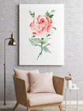 beautiful watercolour rose print, stretched canvas gallery style, large ready to hang by senaystudio.com