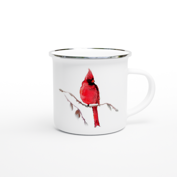 Red Cardinal Enamel Mug 12oz