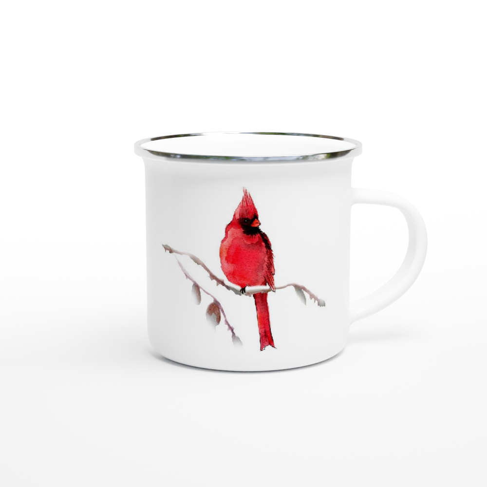 Red Cardinal Enamel Mug 12oz