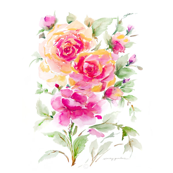 August Roses original painting