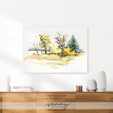 Autumn scene painting visual artwork for your wall stretched canvas