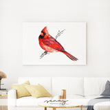 Lovely Cardinal bird wall art at senaystudio.com