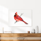 Gorgeous red Cardinal bird wall art made in Ontario Canada, senaystudio.com