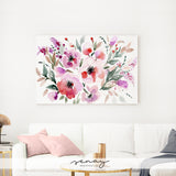 Red roses watercolour artwork lovely floral canvas wall art made in Ontario Canada at senaystudio.com