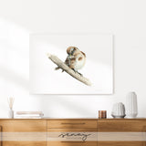 Cute sparrow bird painting by Senay, high quality stretched canvas print