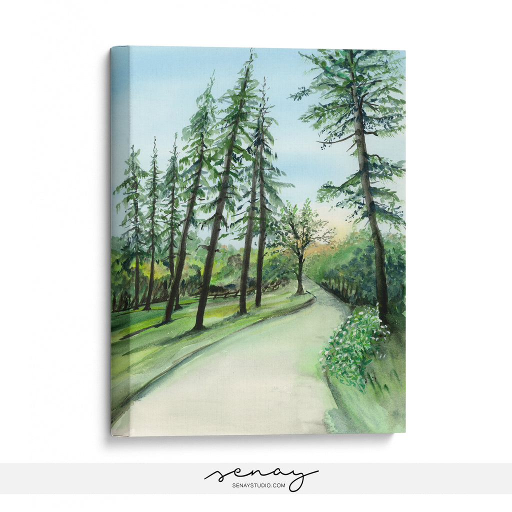 Beautiful watercolour painting by Senay, gallery style stretched canvas wall art made in Ontario Canada senaystudio.com