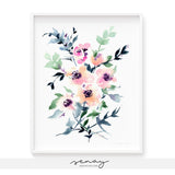 Gabbie floral watercolour print by SenayStudio.com