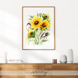 Sunflowers watercolour painting by Senay Studio, senaystudio.com