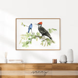 Indigo Bunting and Pileated Woodpecker