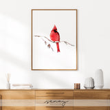Red Cardinal Bird watercolour painting by Senay Studio, senaystudio.com