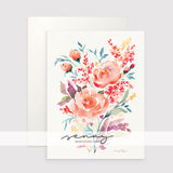Coral Rose greeting card