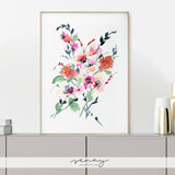Gardenia Beautiful Loose Watercolour Floral Painting Giclée Print by SenayStudio.com