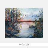 Watercolour Sunset Giclée Art Print by SenayStudio.com