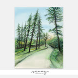 Walk in the park watercolour painting by Senay 
