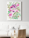 beautiful loose watercolour floral print, stretched canvas gallery style, ready to hang by senaystudio.com