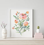 Beautiful Watercolour Flowers Art Prints by SenayStudio.com
