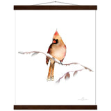 Fawn Cardinal Art Print & Hanger